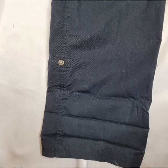 CHICO'S black roll tab convertible lightweight pants with elastic panel 2.5/L - Picture 7 of 13